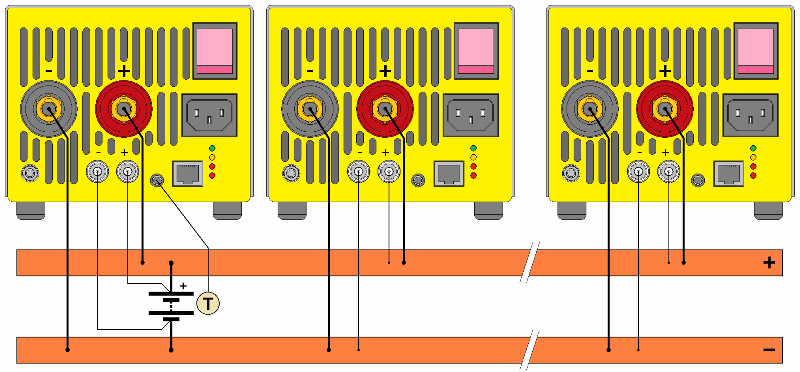 battery analyzers parallel connection