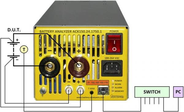 battery analyzer connection of battery